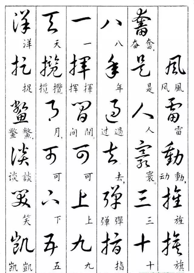 毛主席草書楷字對照表(圖36)