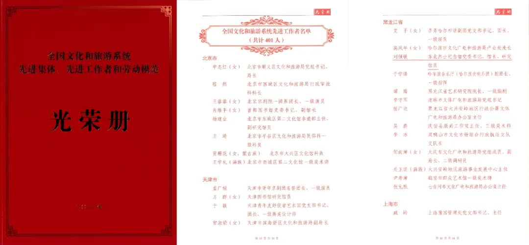 東北烈士紀(jì)念館榮膺全國(guó)文化和旅游系統(tǒng)先進(jìn)集體、先進(jìn)工作者兩項(xiàng)殊榮(圖3)