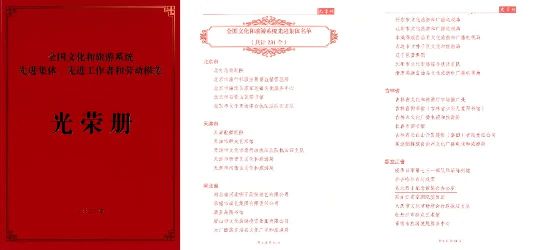 東北烈士紀(jì)念館榮膺全國(guó)文化和旅游系統(tǒng)先進(jìn)集體、先進(jìn)工作者兩項(xiàng)殊榮(圖6)