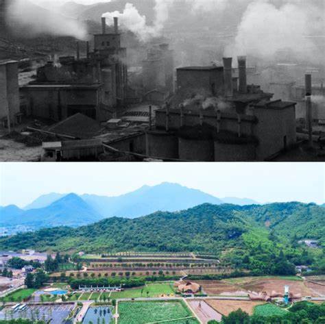 礦山開采時期的余村舊貌對比.jpg 人不負(fù)青山 青山定不負(fù)人——余村十八年(圖3)