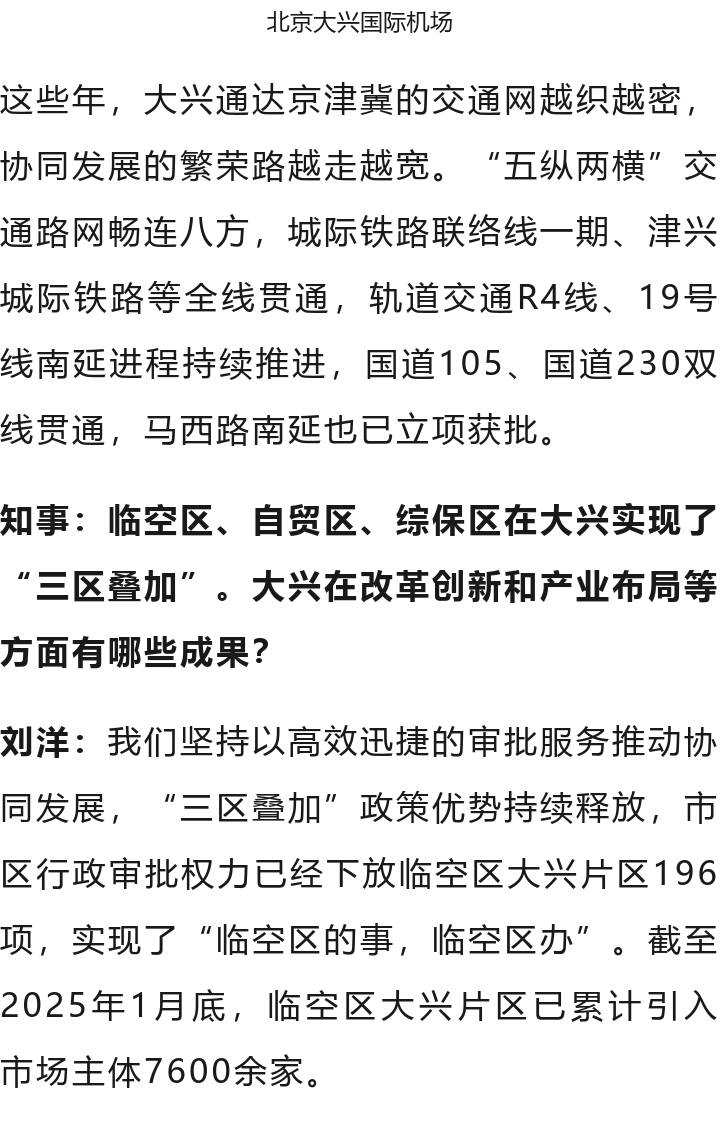 北京大興區(qū)區(qū)長劉洋：全力建設(shè)“協(xié)同發(fā)展示范區(qū)、繁榮開放國門新城”(圖5)