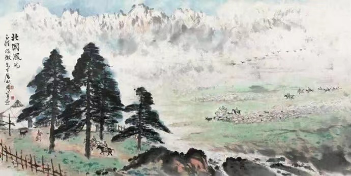 毛主席經(jīng)典詩詞入畫，大氣磅礴，美不勝收（建國初期和長征題材作品）(圖7)
