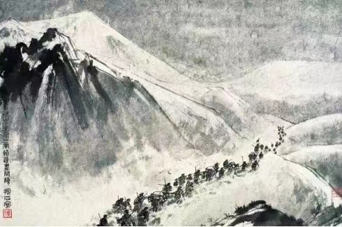 毛主席經(jīng)典詩詞入畫，大氣磅礴，美不勝收（建國初期和長征題材作品）(圖11)