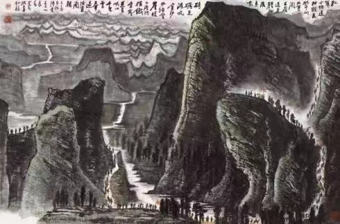 毛主席經(jīng)典詩詞入畫，大氣磅礴，美不勝收（建國初期和長征題材作品）(圖12)