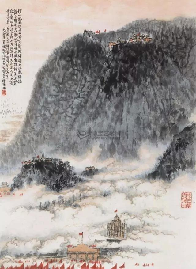 毛主席經(jīng)典詩詞入畫，大氣磅礴，美不勝收（神女應(yīng)無恙，當(dāng)驚世界殊）(圖5)