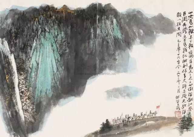 毛主席經(jīng)典詩詞入畫，大氣磅礴，美不勝收（無限風光在險峰）(圖2)