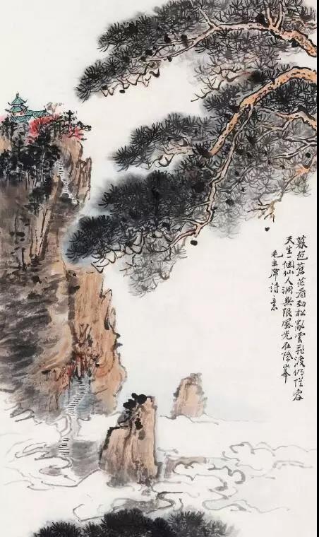 毛主席經(jīng)典詩詞入畫，大氣磅礴，美不勝收（無限風光在險峰）(圖5)